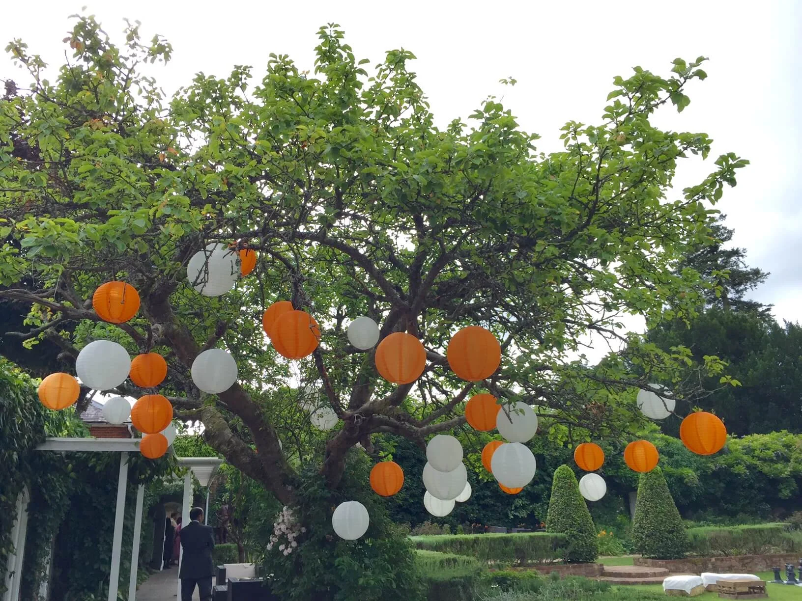 hanging lanterns outside wedding event sussex surrey kent hampshire london northbrook park
