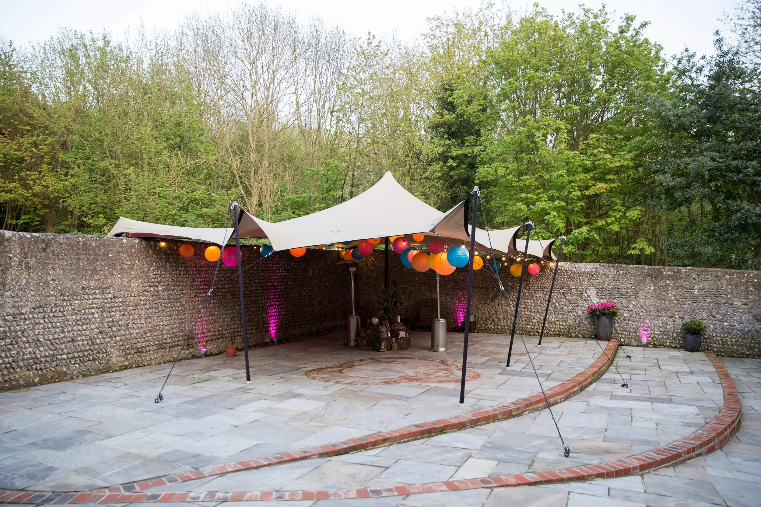 festoon light installed wedding event london sussex surrey kent hampshire cissbury barns