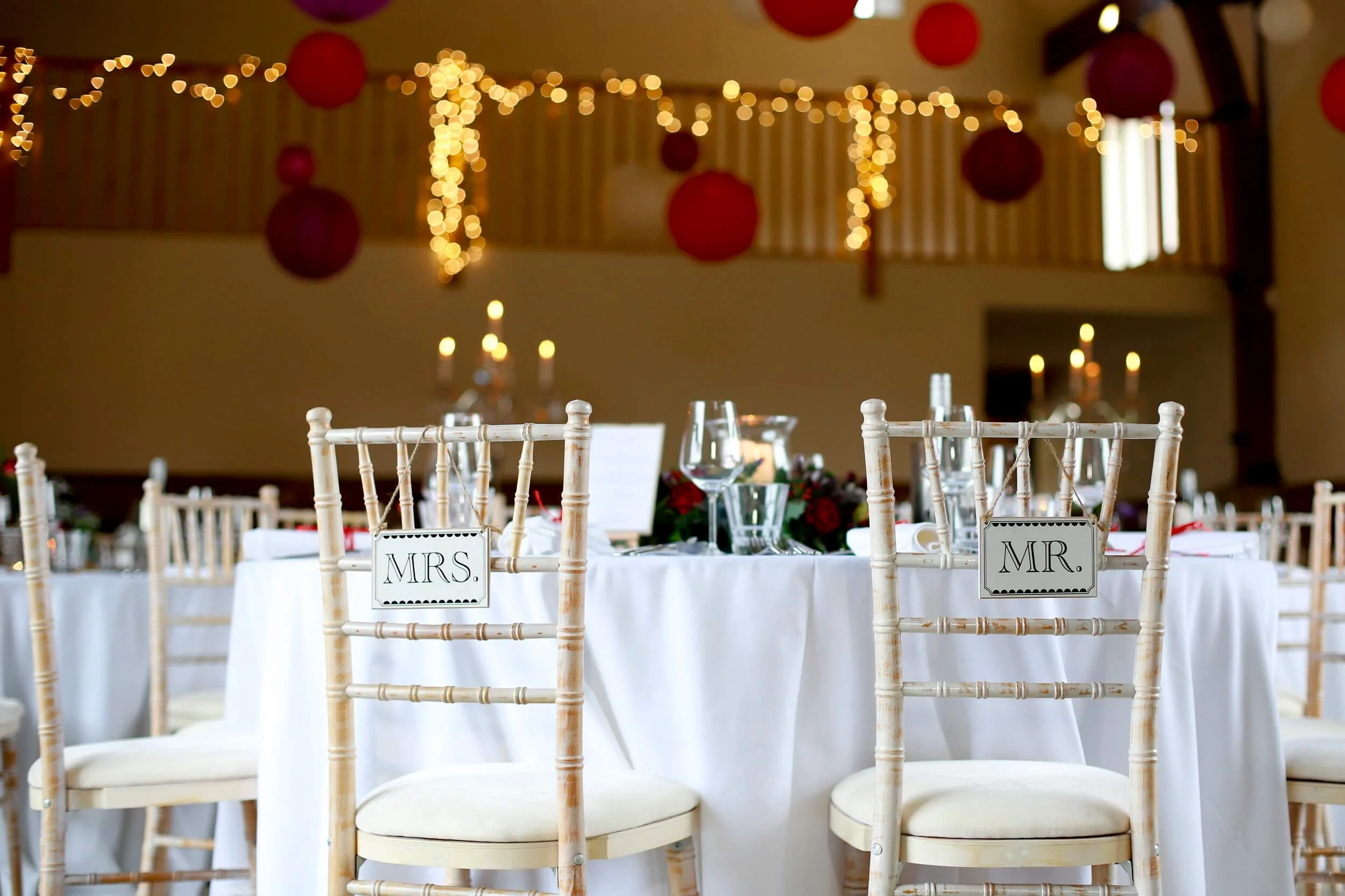 Mr & Mrs chair signs
