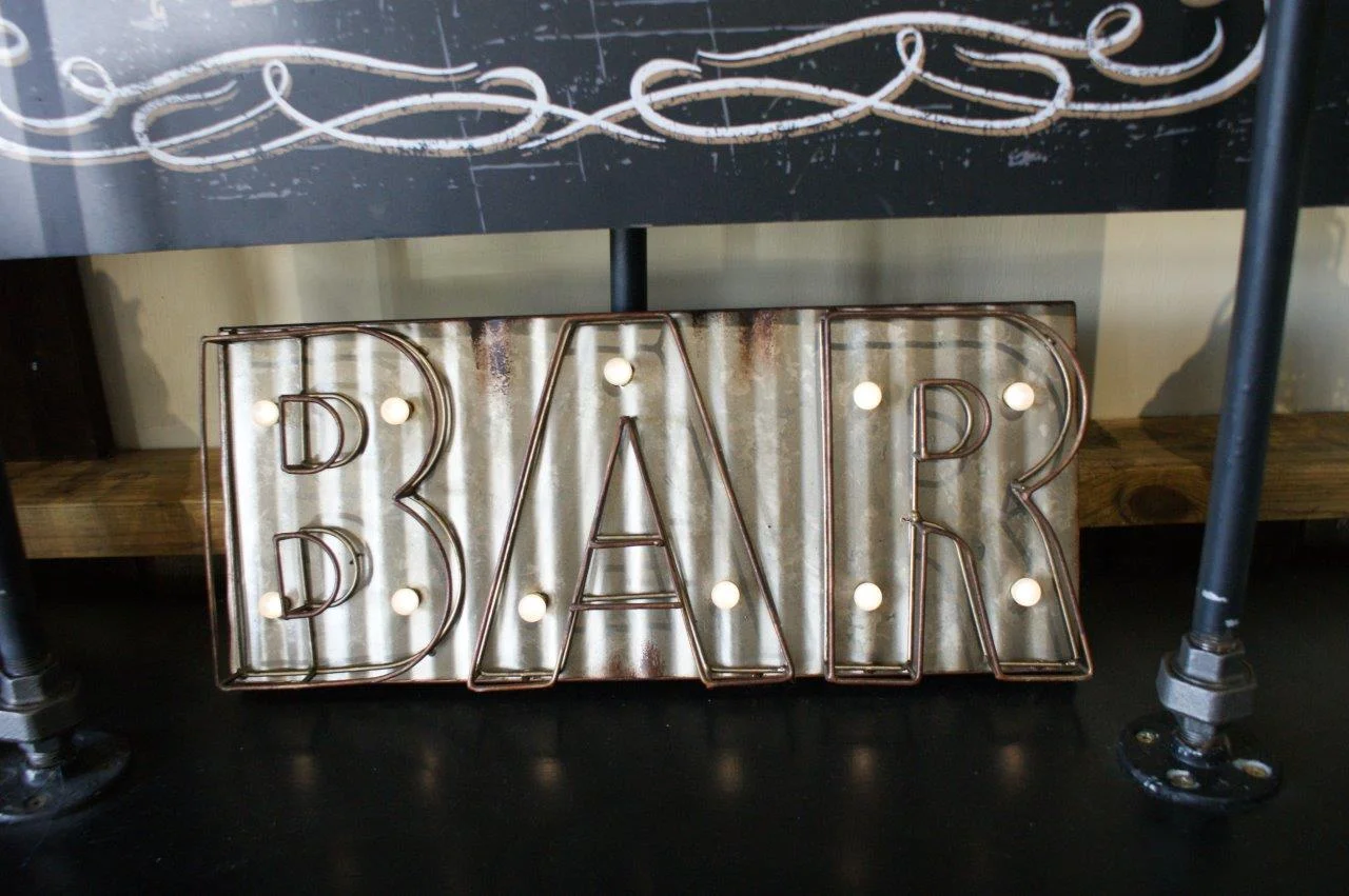 Bar Sign Light Up Hire