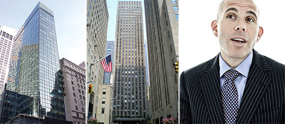 From left: 717 Fifth Avenue, 75 Rockefeller Plaza and RXR’s Scott Rechler