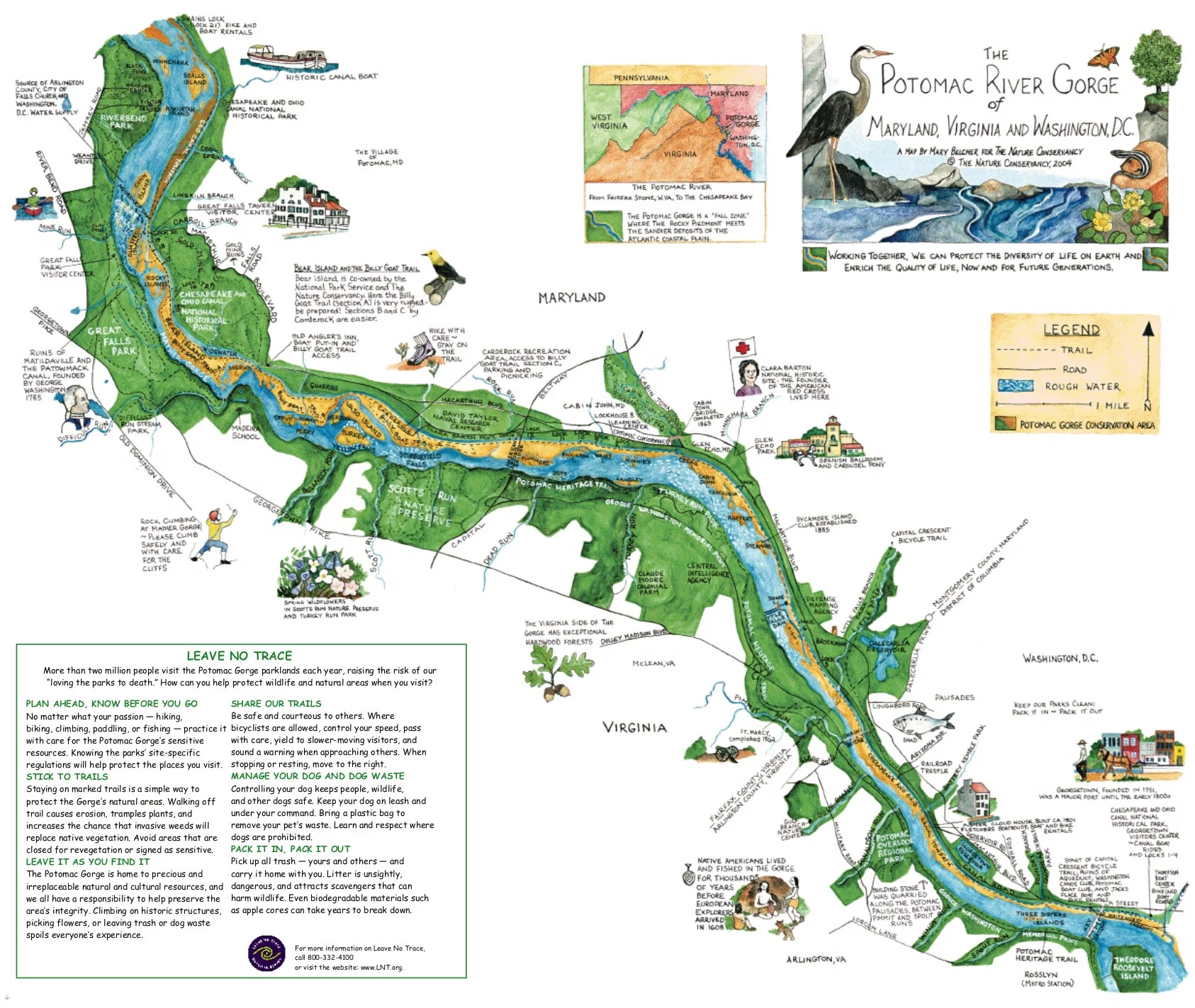 Map of Potomac River showing path of Vaso Island to American