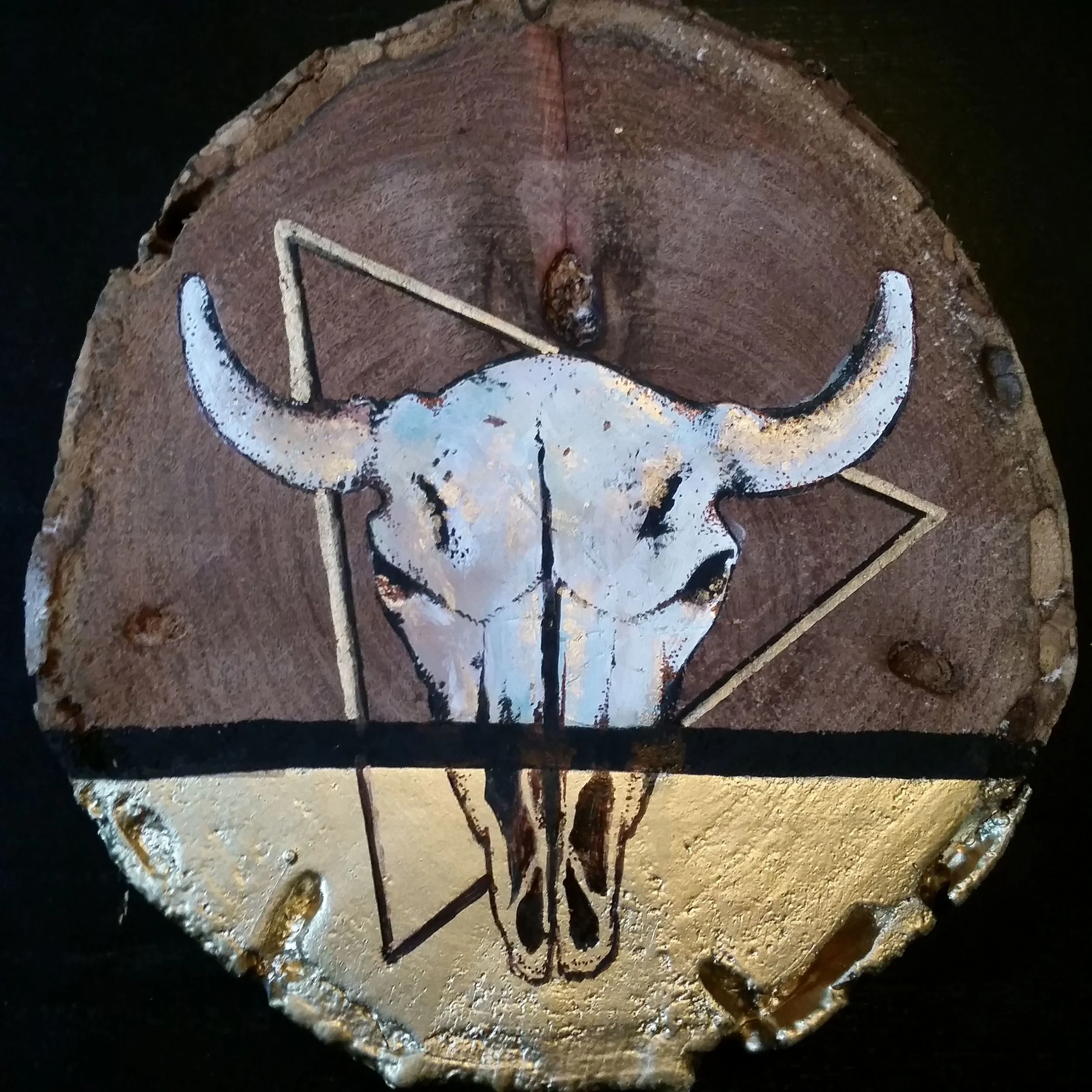 Skull on Cedar Wood