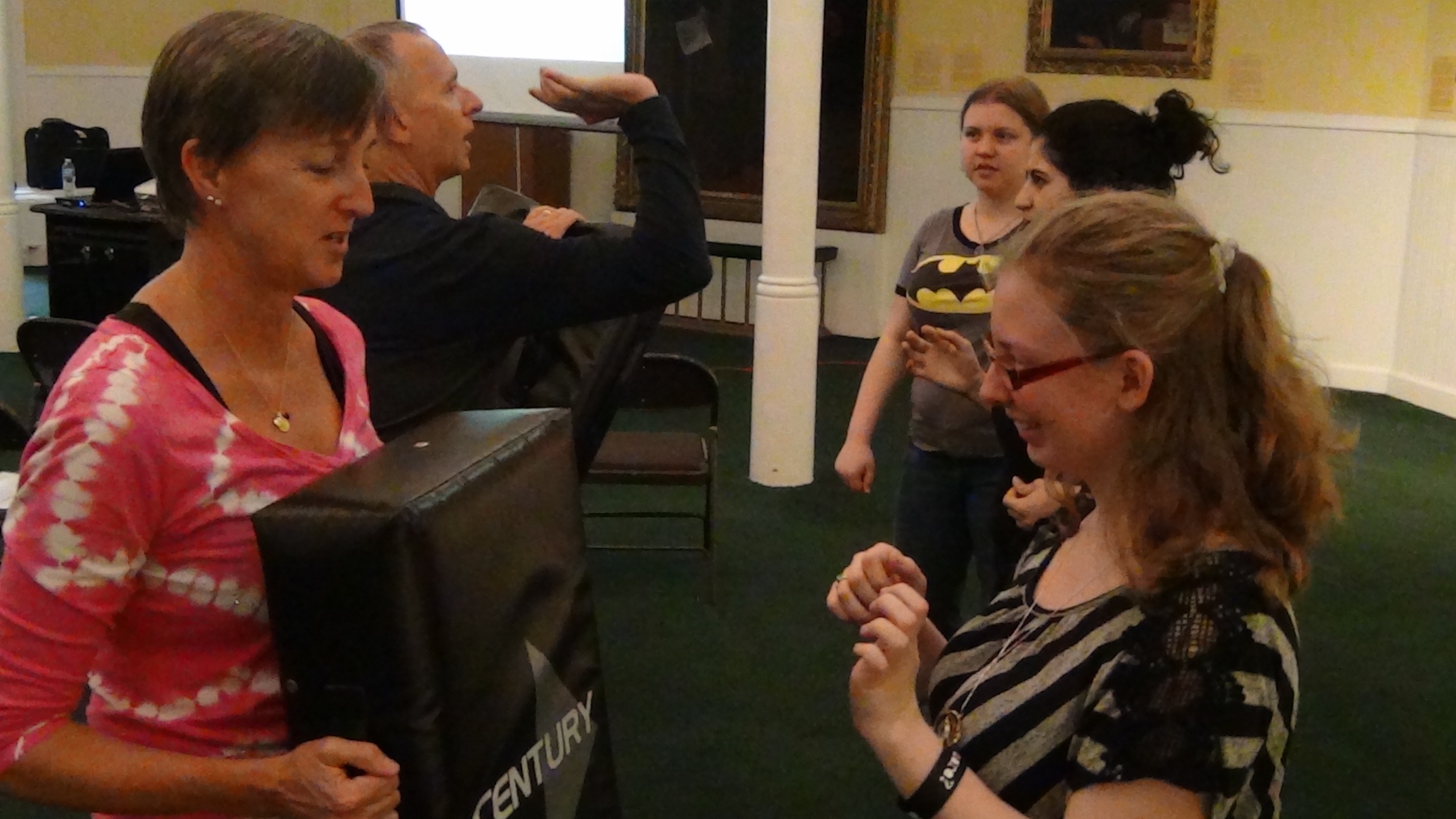 Anne & Chris Altizer at Hollins University in Roanoke, VA teaching Mindfully Safe , a personal safety seminar focusing on maintaining personal awareness and space.