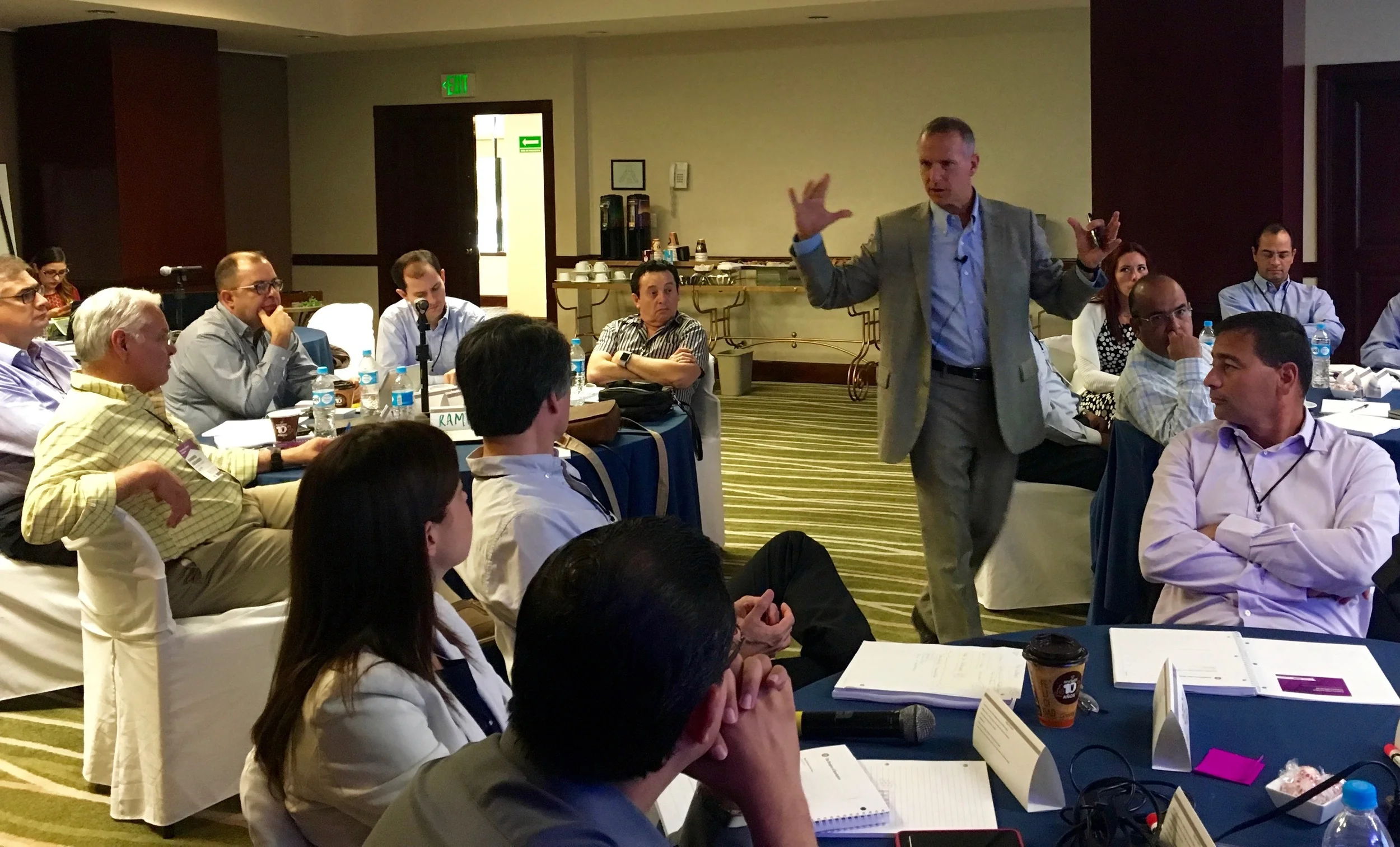 Leading a management seminar in Monterrey, Mexico