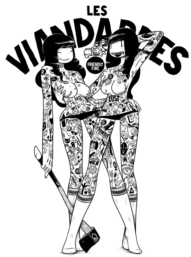 Les Viandardes are back, tee shirt for the Dudes Factory
