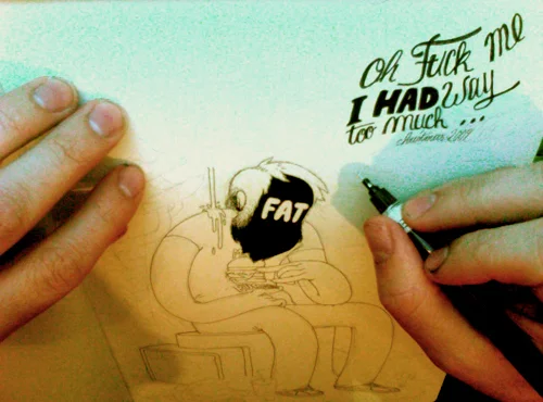 Hoy boys , girls , I’m preparing my next exhibition in february wich will take place inparis but the details are still a bit blurry , all the drawing I’ve been posting or will post this month are done with a rotring which I find excellent , plus in the real frenchchristmas holiday spirit , I’m lying on the couch having excellent food and watching series when I do these , exellent .