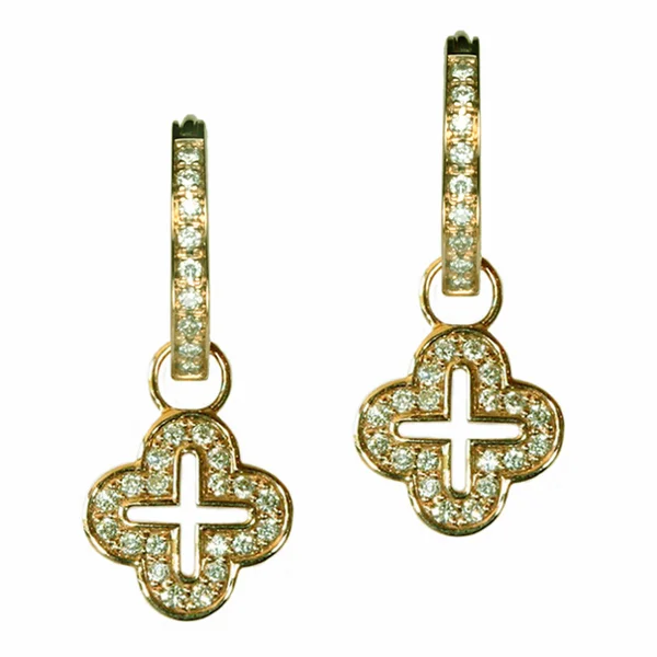 Open Cross Gold Earring Charms — Oliver Smith Jeweler