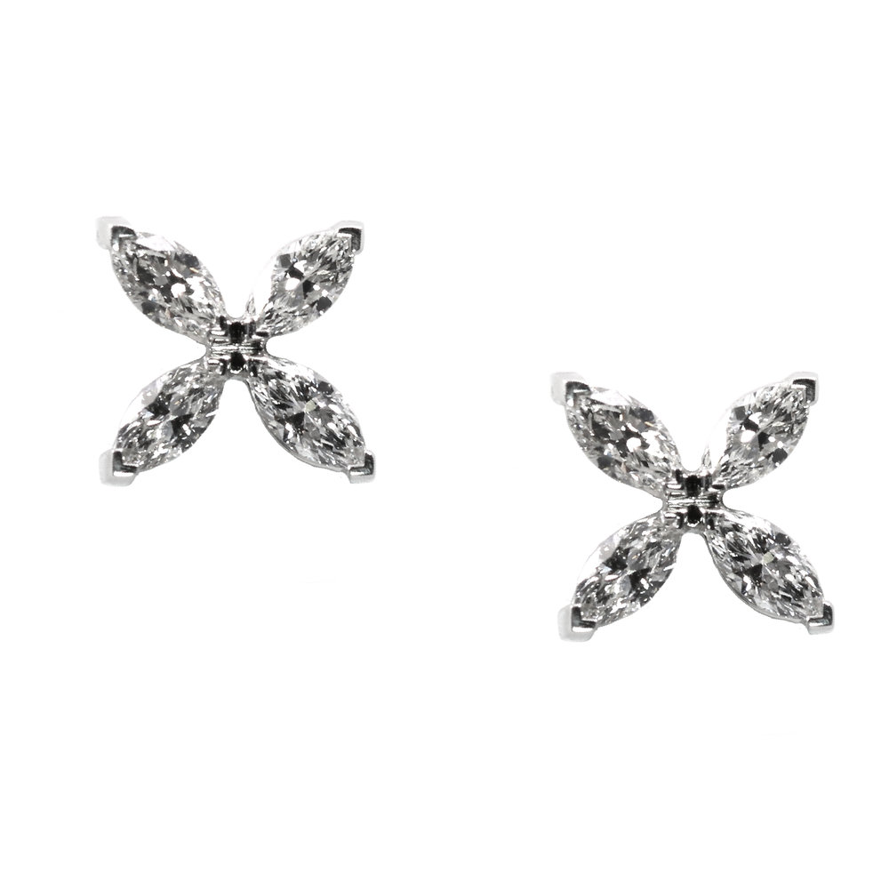 Diamond Quatrefoil Stud Earrings — Oliver Smith Jeweler