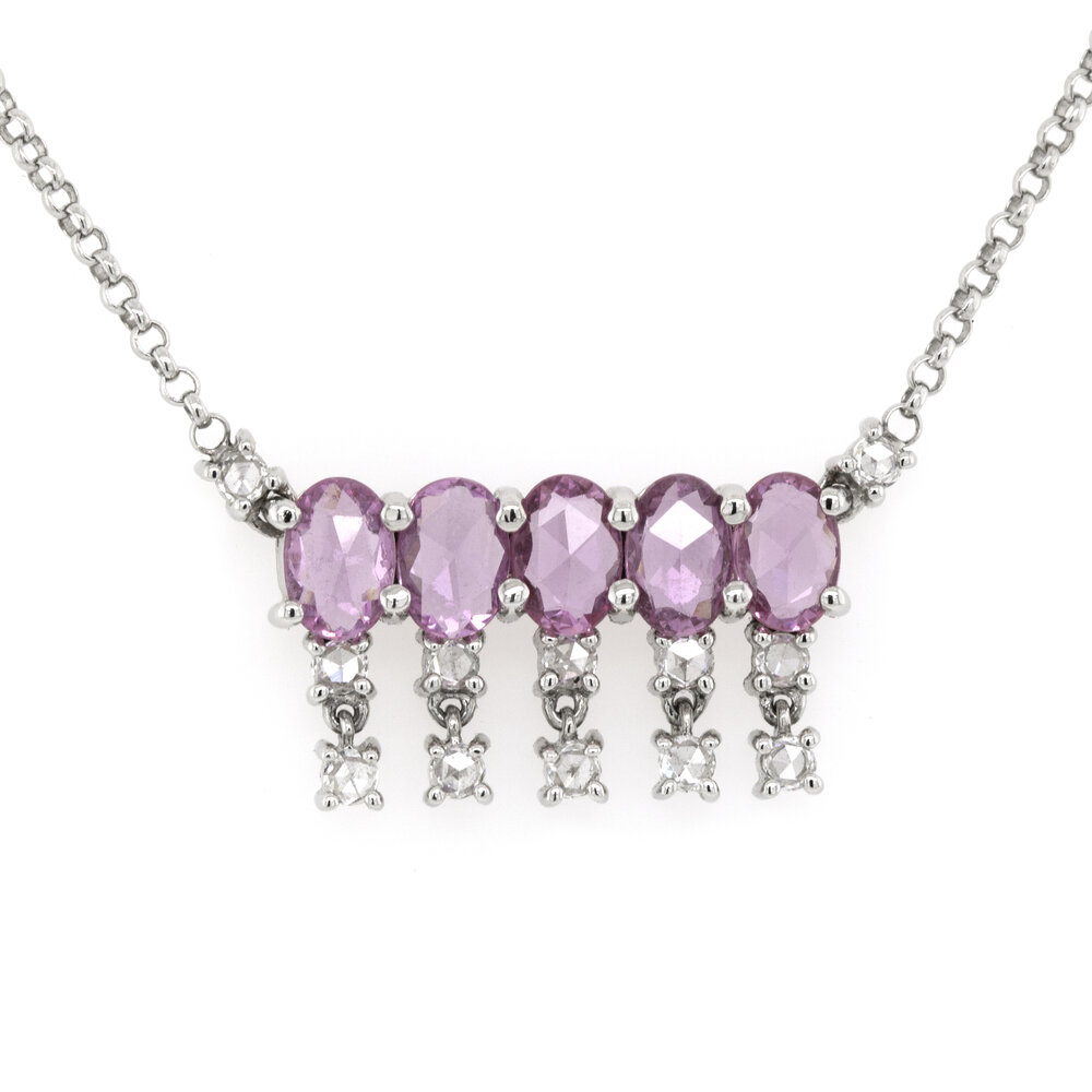 pink sapphire and pearl necklace — Sophie Kissin Jewelry