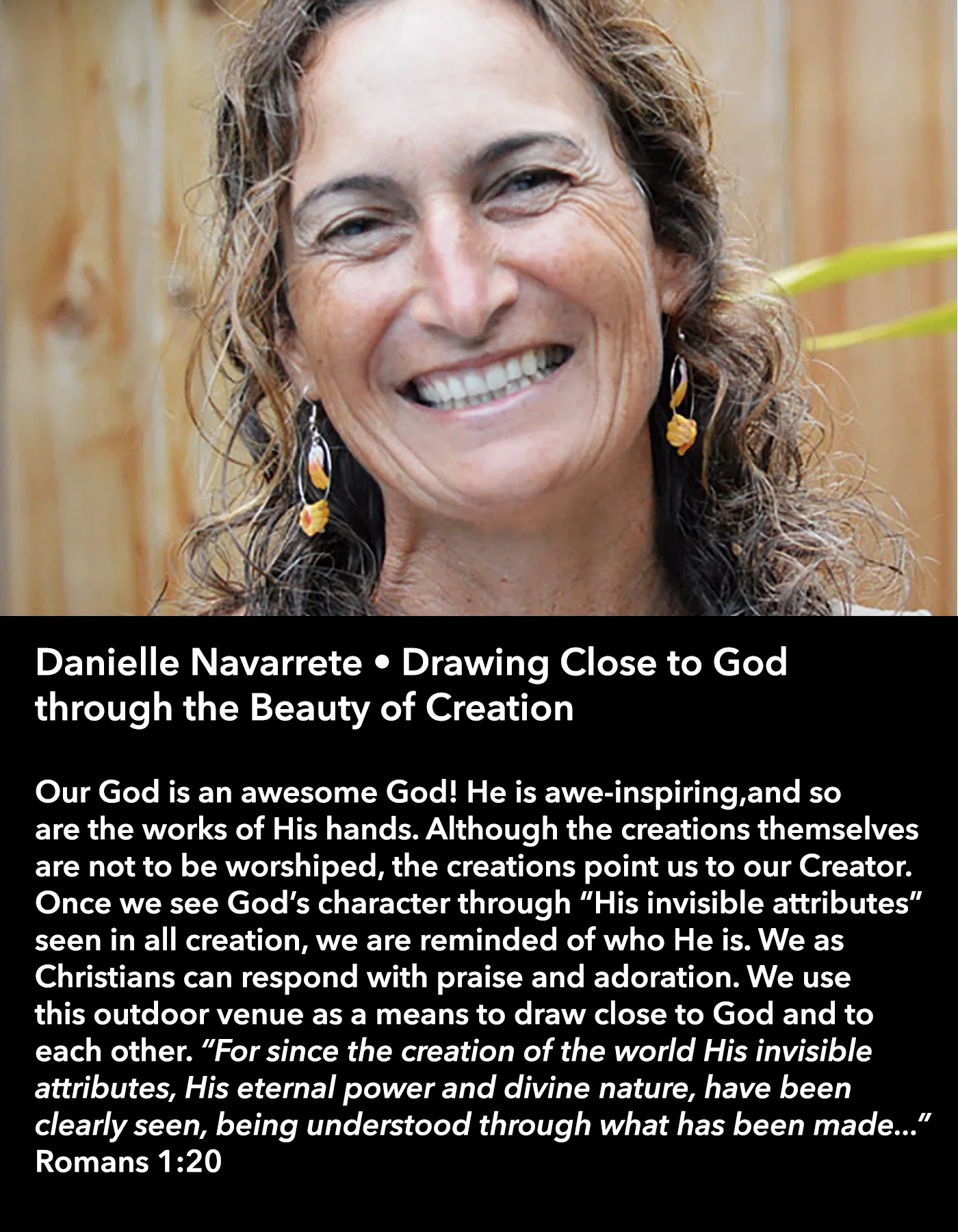 Danielle Navarrete • Drawing Close to God through the Beauty of Creation • Friday Afternoon, March 17 • 3:30 – 4:45 pm