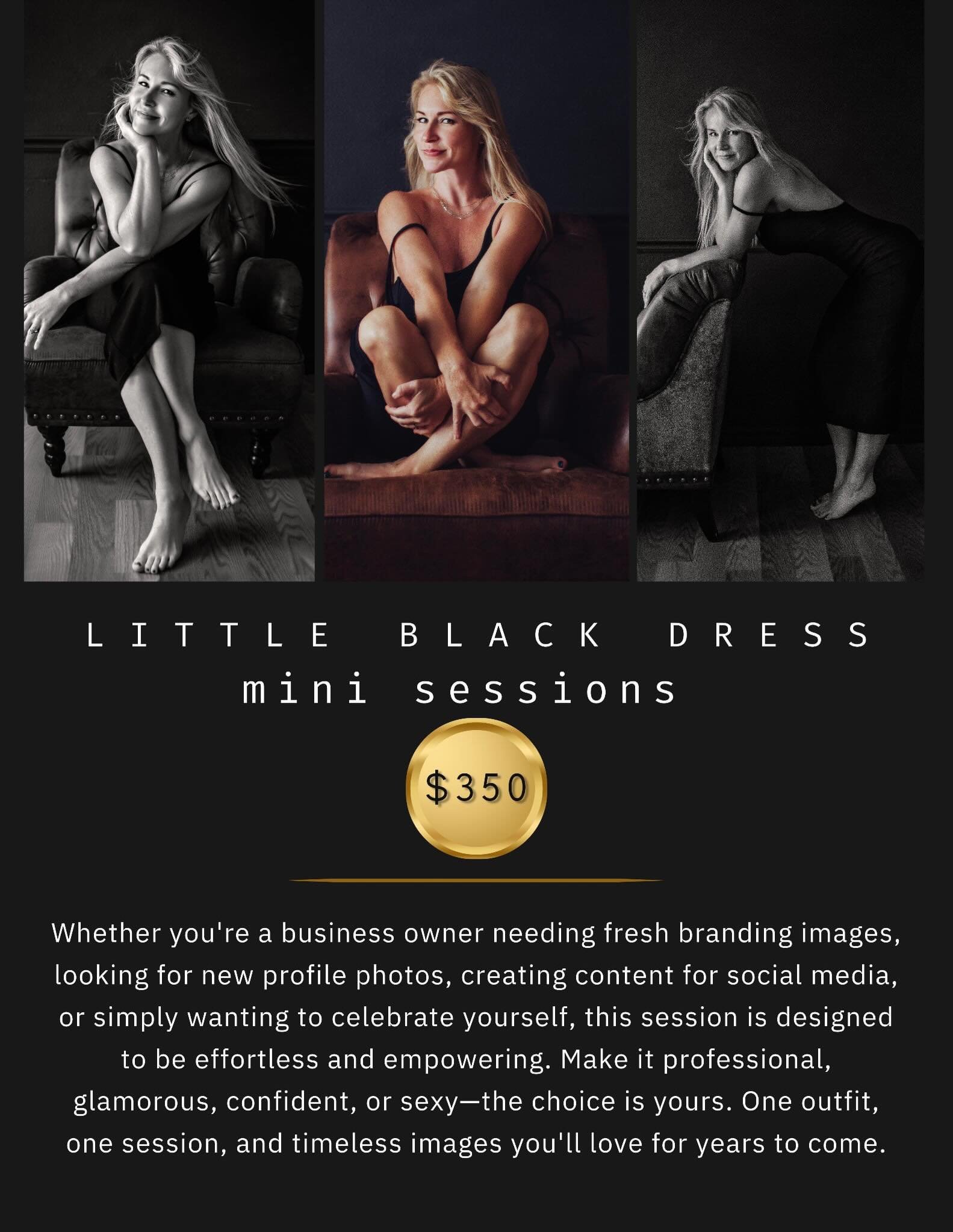 The Little Black Dress Mini Sessions are officially open for booking! Link in bio or comment &ldquo;LBD&rdquo; for the link.

These sessions are designed to be simple, fun, and completely customizable. You&rsquo;ll get a 30-minute session, access to 