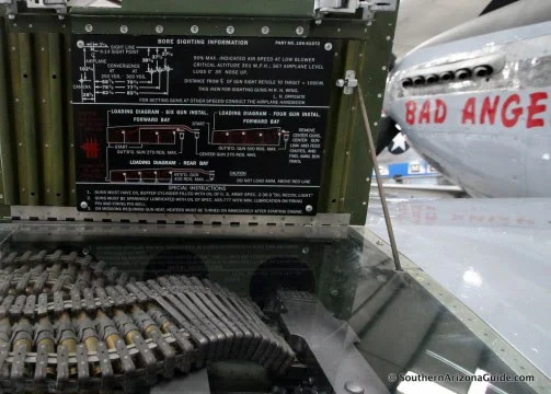 One of "Bad Angel's" .50 caliber machine guns built into it wings
