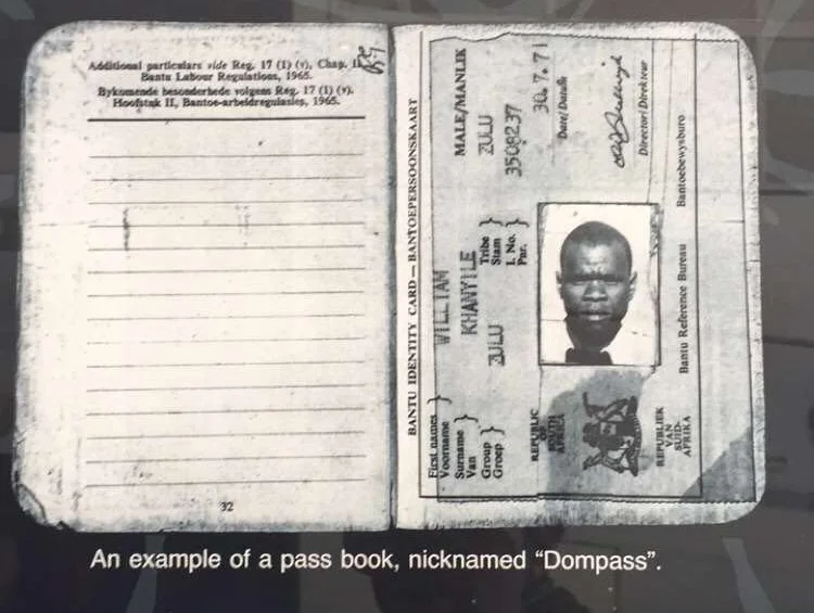 Blacks had to carry these books with them during Apartheid days. 