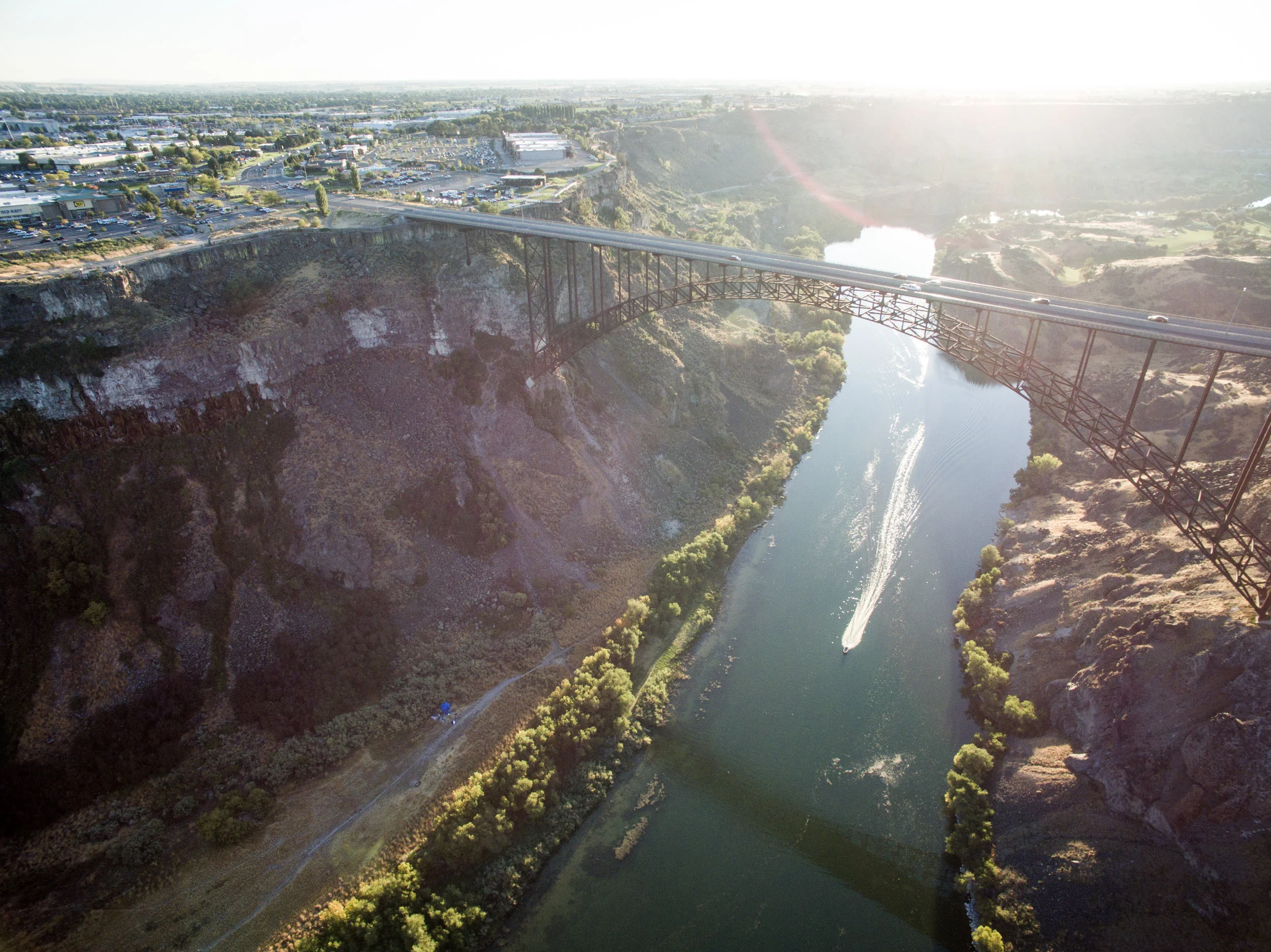 The Perrine bride at sunset. You can see the large landing area to the left. Photo by Scott Rogers
