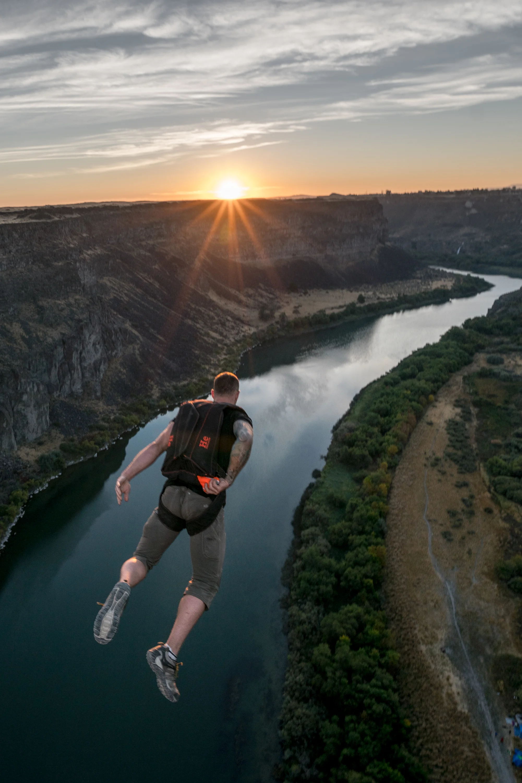 Jumping through the night was pretty rough, and slow going. Once the sun came up, 22 hours in to the record attempt, Danny was able to pull together some more energy. After this jump he completed 4 more, for a total of 61 in 24 hours. Photo by Scott Rogers