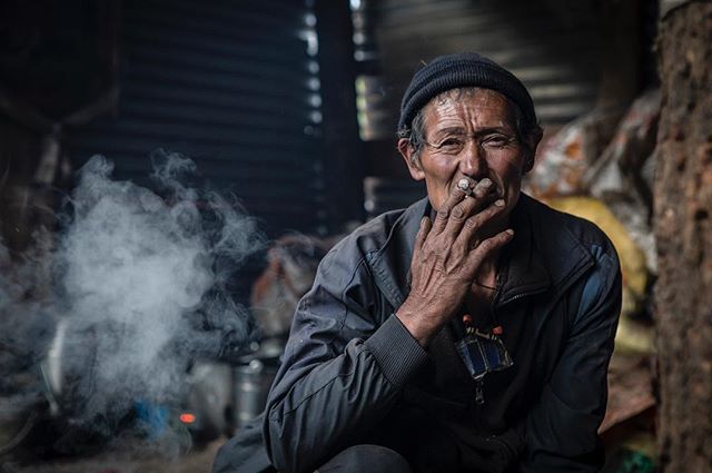 Sharing a moment with a man who lost everything. His home was destroyed in the earthquake, his family killed, no money to rebuild. He asked for nothing but knew when he heard the sound of helicopters in the air that there might be a chance he would r