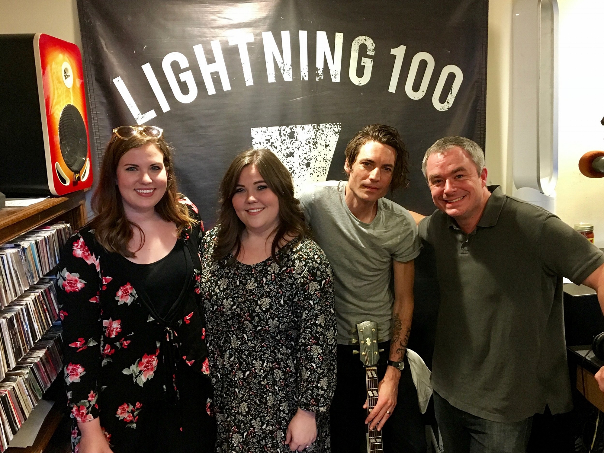 Left to right: The Secret Sisters (Lydia & Laura Rogers), Dan Layus, and on-air host Dan Buckley.