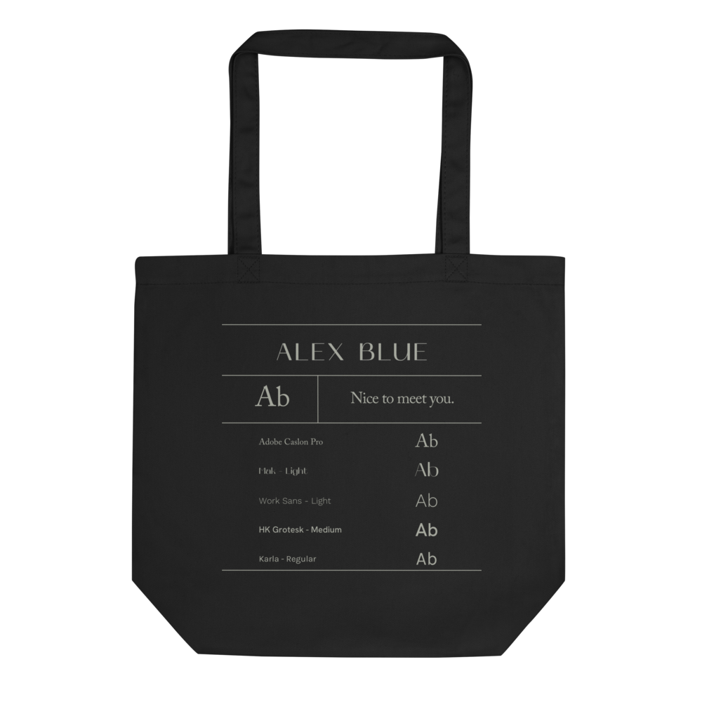 Alex Blue Font Eco Tote Bag