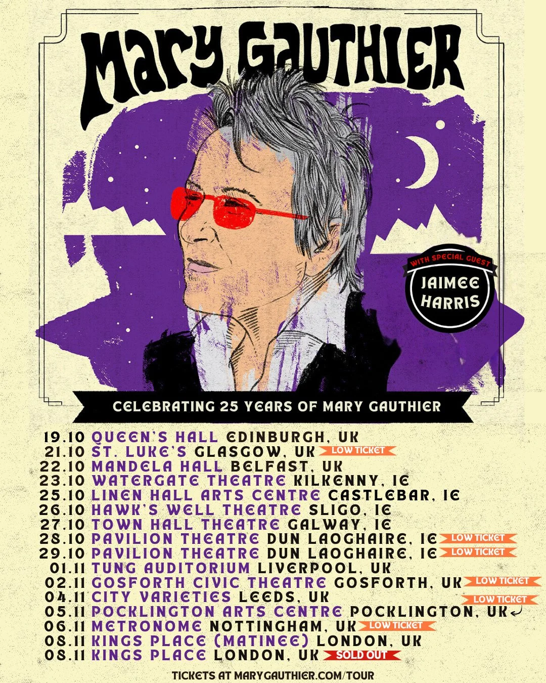 @marygauthier is headed overseas to play some shows with @jaimeeharris in the UK and Ireland! Get your tickets while you still can - many shows are almost sold out. It's going to be a tour to remember! Tickets available at the link in our bio.