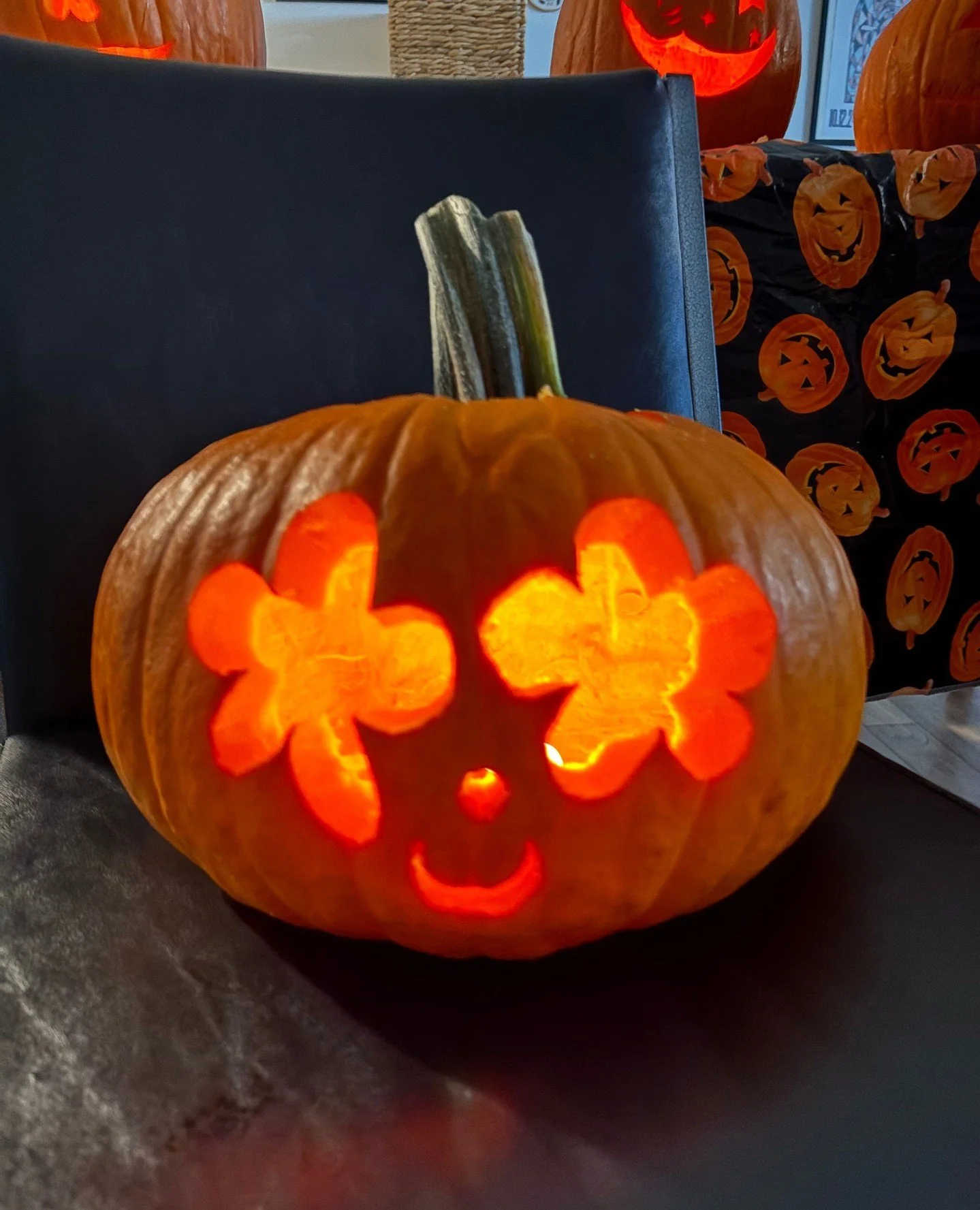 IT'S TIME TO VOTE! Our annual pumpkin contest is here, and the winner gets a @surefirecoffeeco gift card. Comment your favorite below! Voting ends tomorrow at 10am CT when we announce the winner. 🎃⁠
⁠
1. Flower Power⁠
2. Pirate Cat⁠
3. Heart Eyes⁠
4