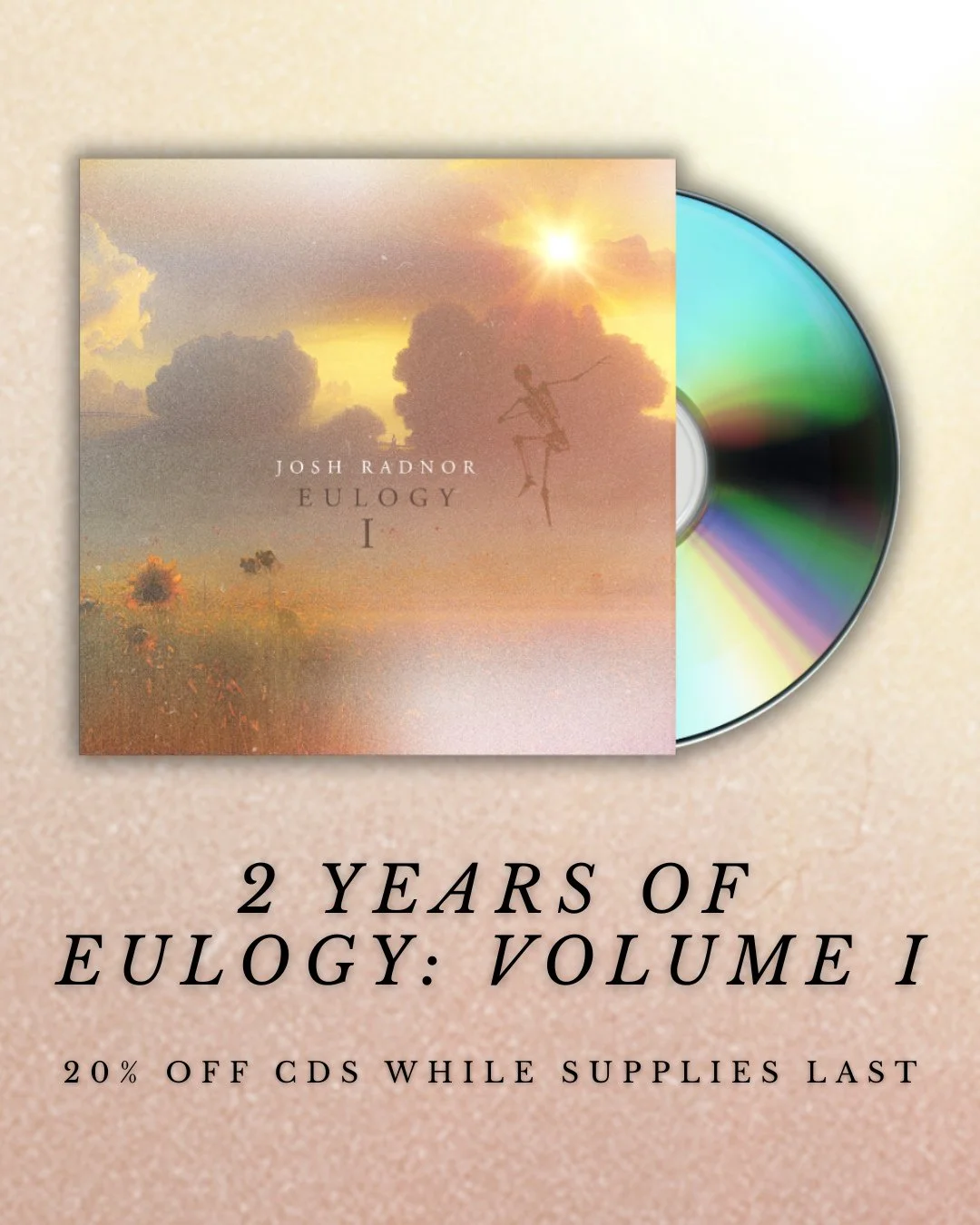 Today marks 2 years of Eulogy: Volume I by @joshradnor! From an amazing tour to an incredible 2nd volume to ANOTHER amazing tour, this record was truly the start of something big. To celebrate, we're selling the last of the Eulogy: Volume I CDs for 2