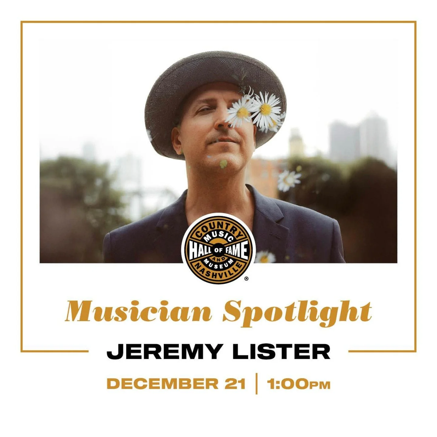 The great @jeremyblister is playing at the @countrymusichof in Nashville this Sunday the 21st! You can see his musician spotlight with museum admission or membership. Check it out at the link in our bio and come get in the holiday spirit! 🎄🎙️