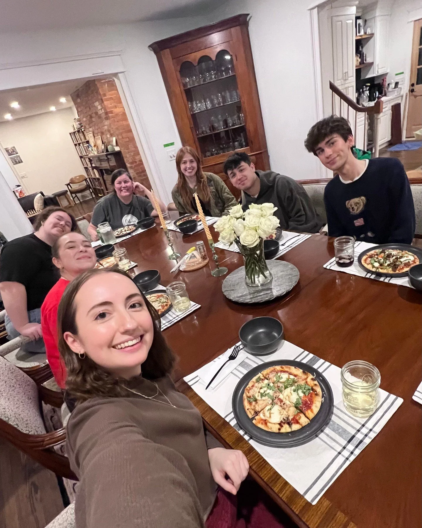 Personal pizzas for everyone! Erin welcomed us into her home for our company outing last night where we each made our own pies and played some board games. And we're not competitive at ALL so we were very civil! Mostly! A fun night of good food and b