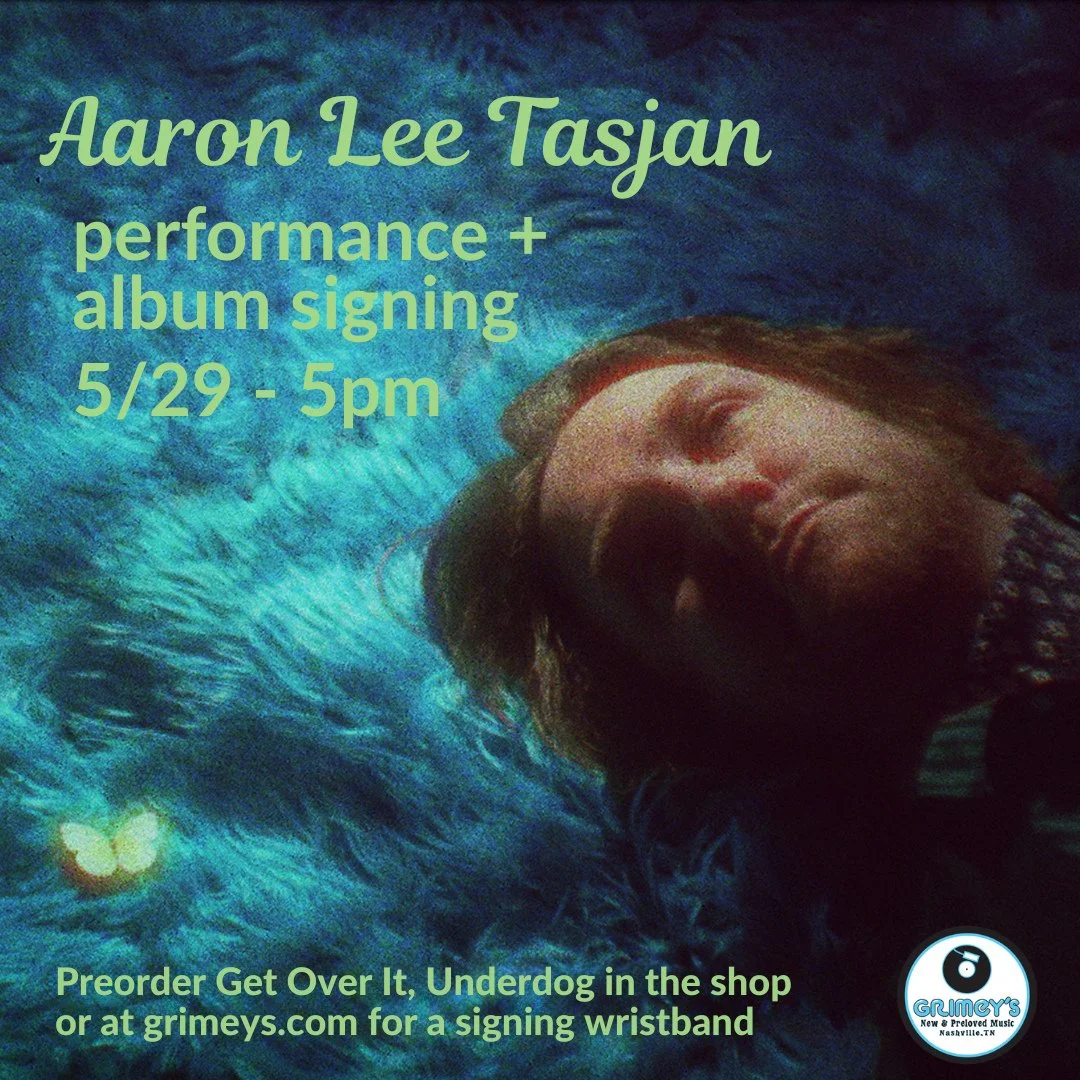 It's always a great day when one of our artists gets to play an in-store at @grimeys! Join us May 29th at 5pm to celebrate the physical release of @aaronleetasjan's new record, Get Over It, Underdog. He'll be performing and signing vinyl! See you the