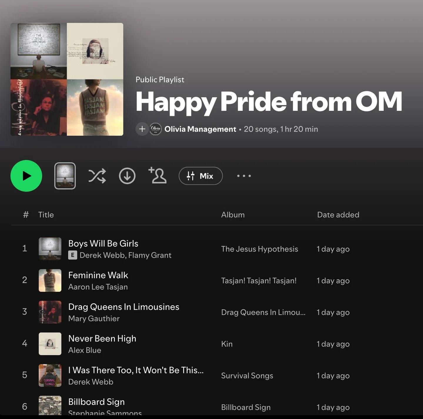 Celebrating Pride Month with a playlist full of past and present OM artists and consulting clients. We love these songs so much, all year round. Check out the link in our bio to listen now! 🌈