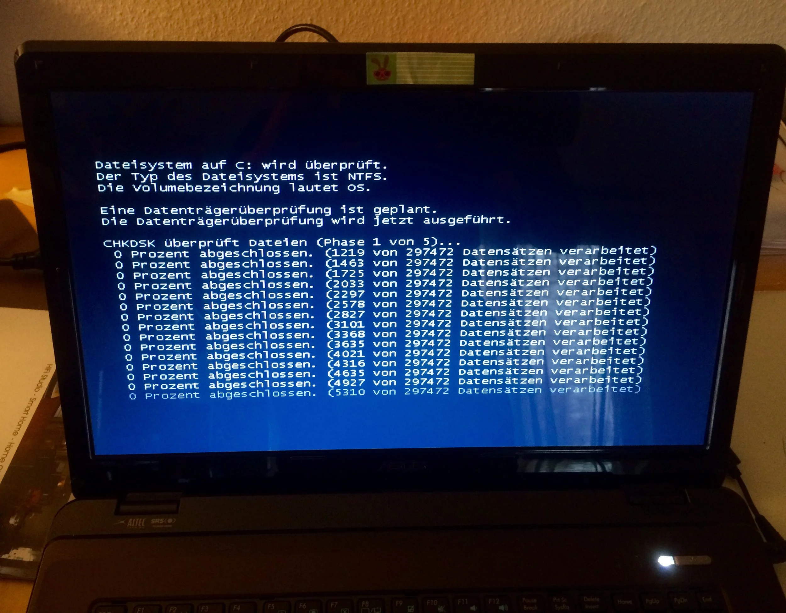 Laptop Festplatte-überprüfung