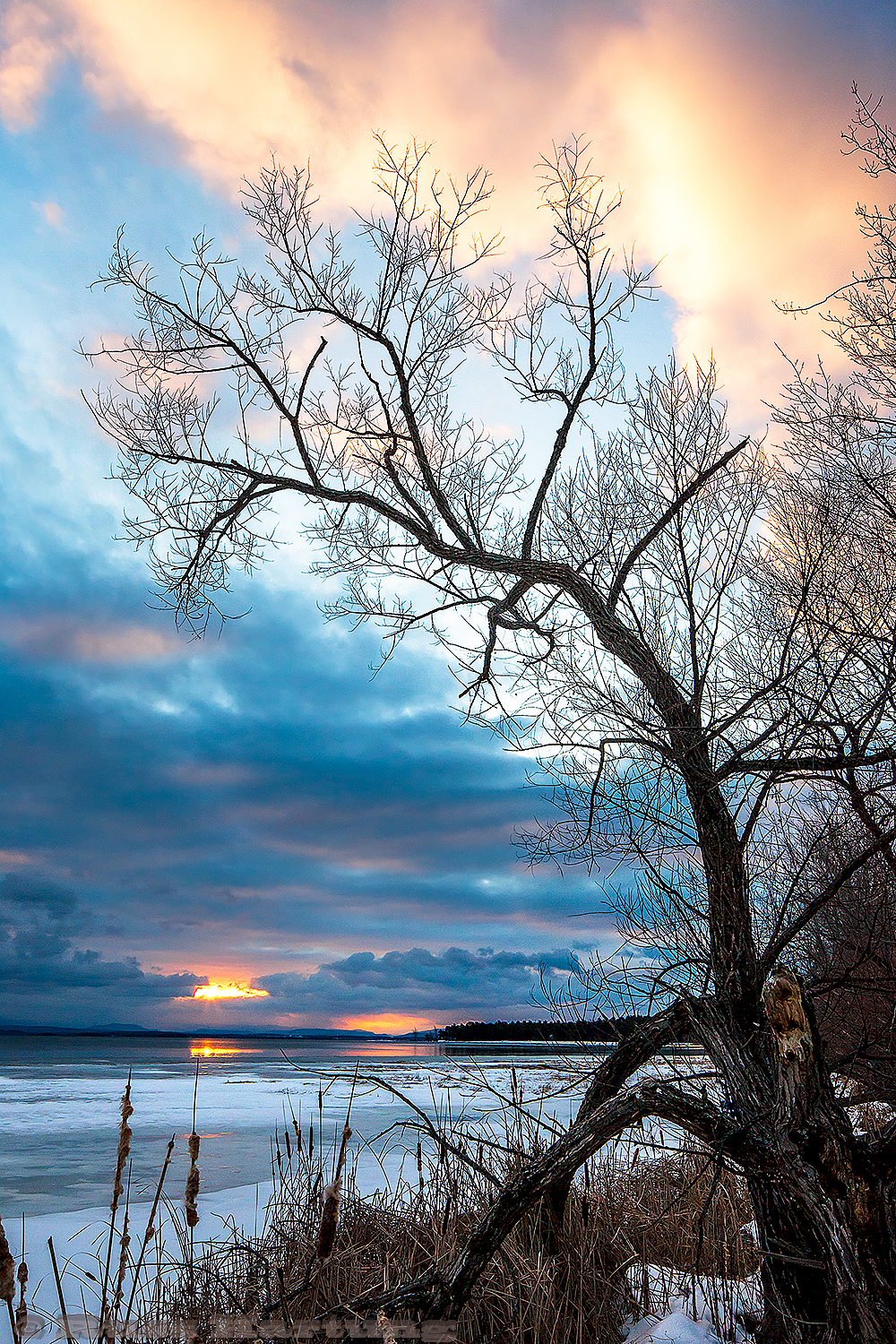 I was supposed to be getting some fasting blood work done but the sunrise looked promising so I set off to the lake shore at Ausable Point. I wasn't disappointed. The blood work can wait. 