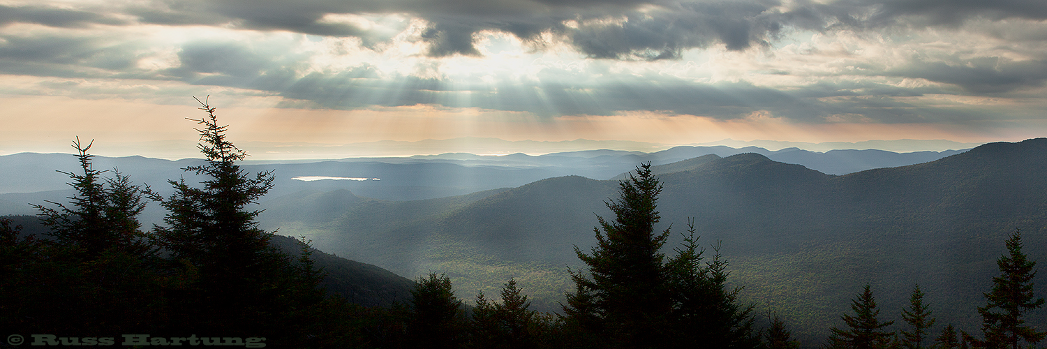 "Gods Rays" from the top of Catamount Mountain. 