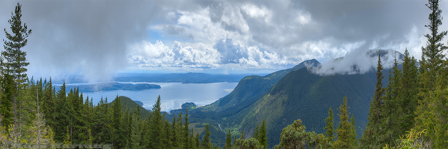 View from Mount Walker overlooking the Hood Canal and Puget Sound in Northwest Washington State. 