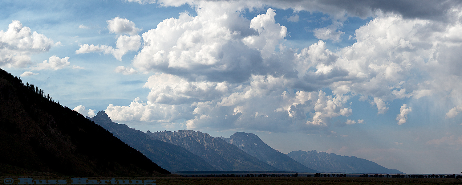 Panorama of the big sky near Jackson, Wyoming. 