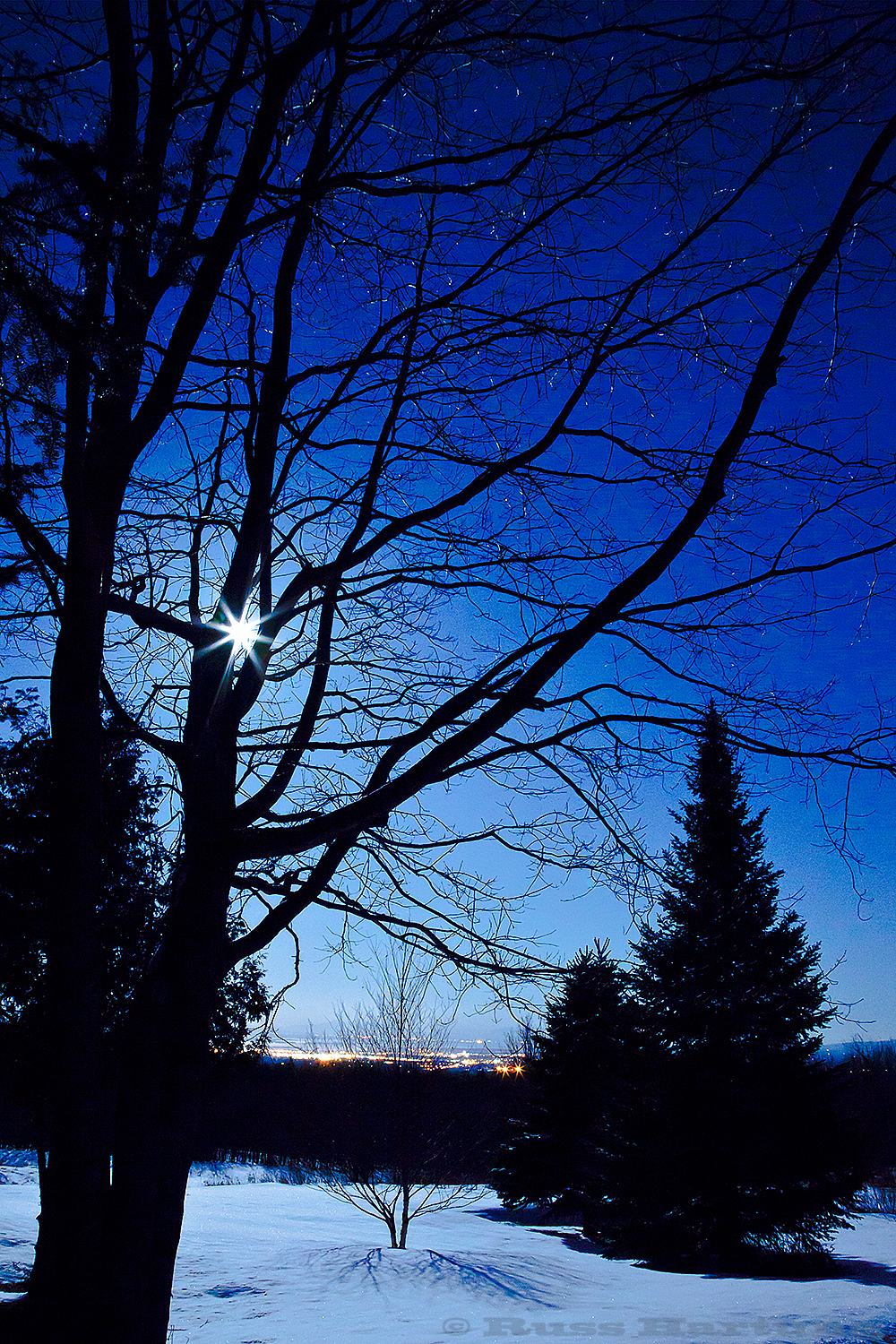 March moon over Plattsburgh. 