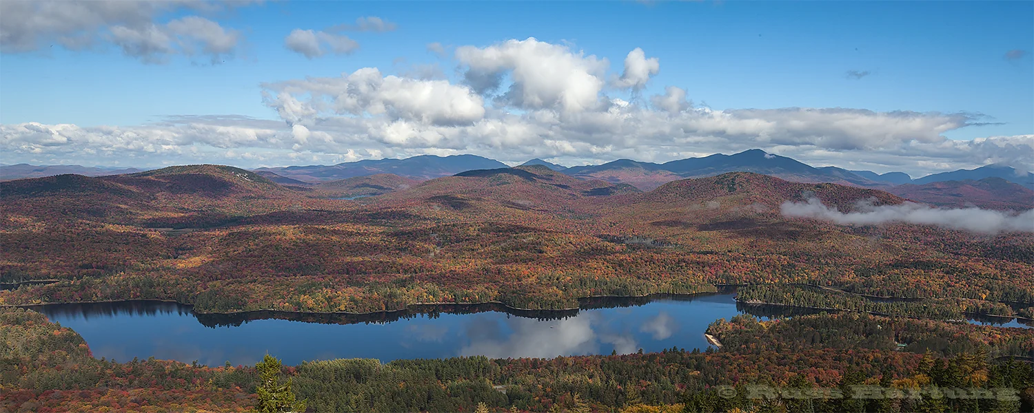 The fog finally burned off after several hours on the top of Goodnow Mountain revealing a beautiful fall day.