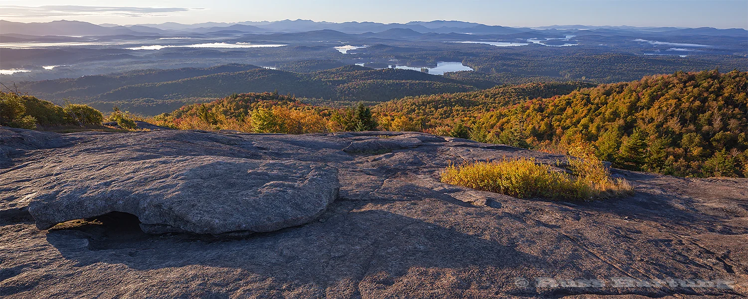 Early light over the St. Regis Canoe Wilderness from the top of St. Regis Mountain.