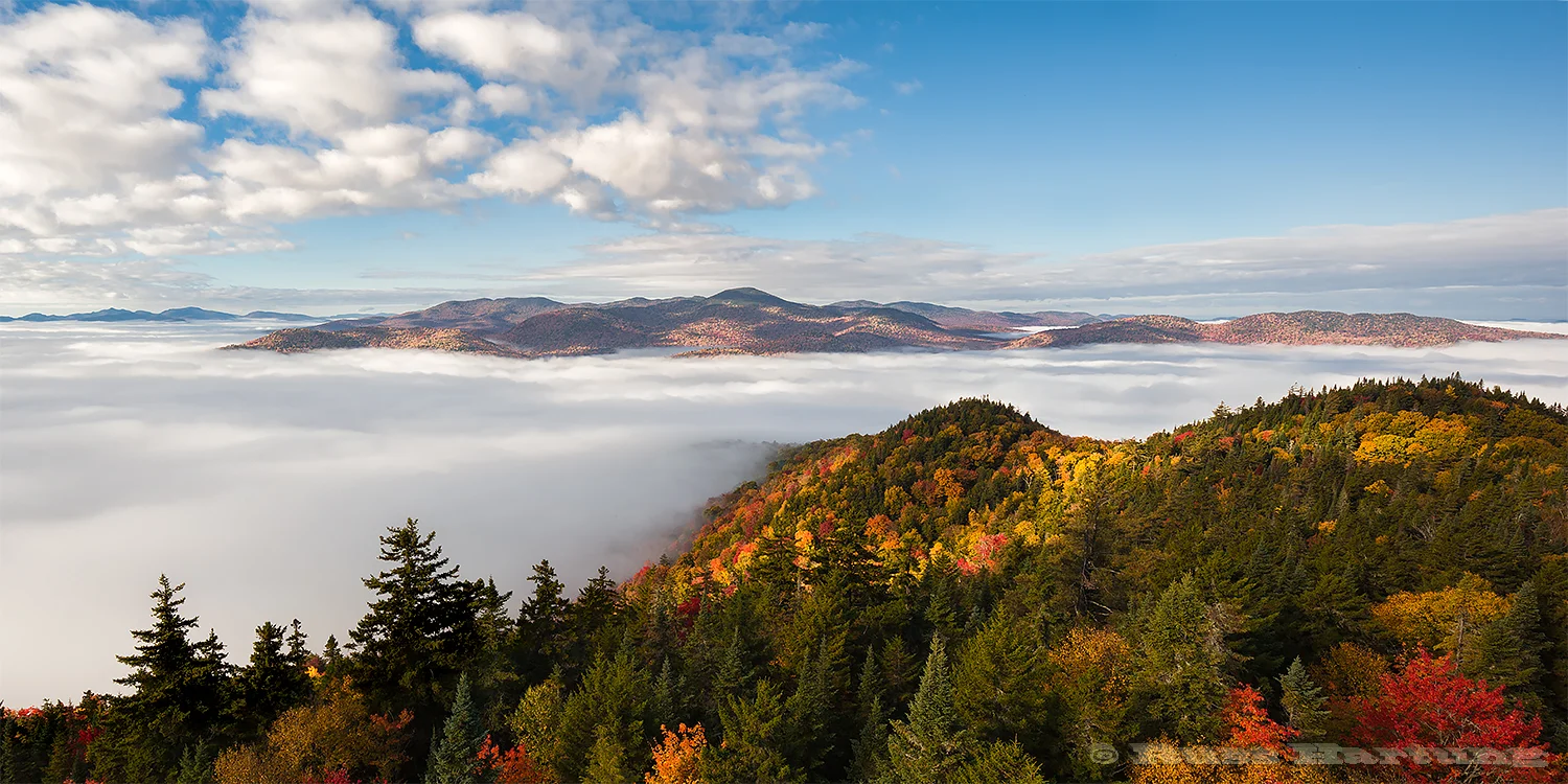 "Cloud Inversion On Goodnow Mtn" - Two-page centerfold spread Local ADK magazine - Fall issue, 2017.