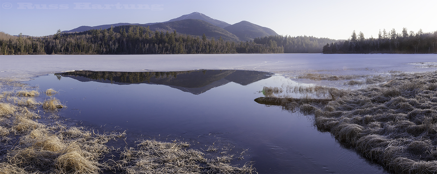 Connery Pond as the ice starts to melt in the early Spring. 