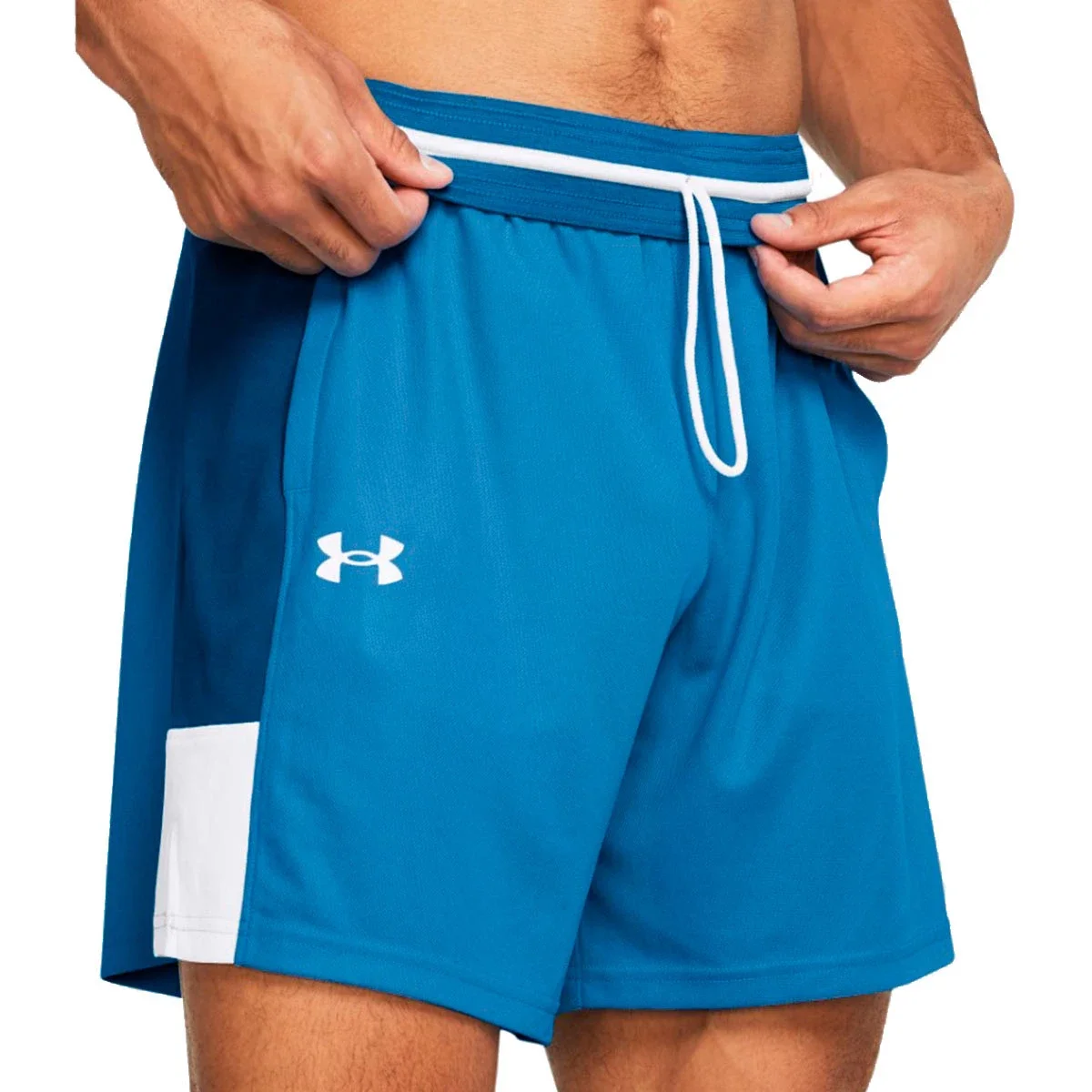 pantalon-corto-under-armour-baseline-viral-blue-photon-blue-white-0-3.webp