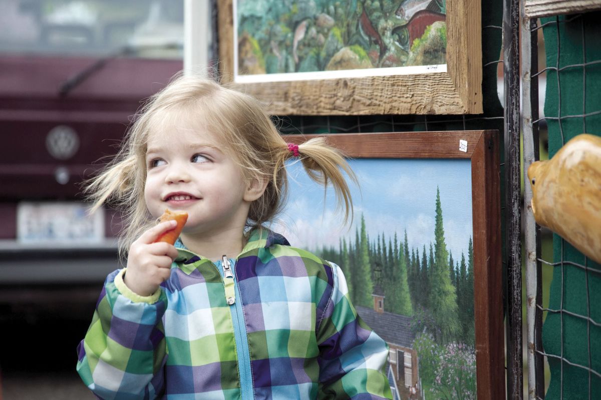 PT Leader photo. Coraline Force eats a carrot at opening day.