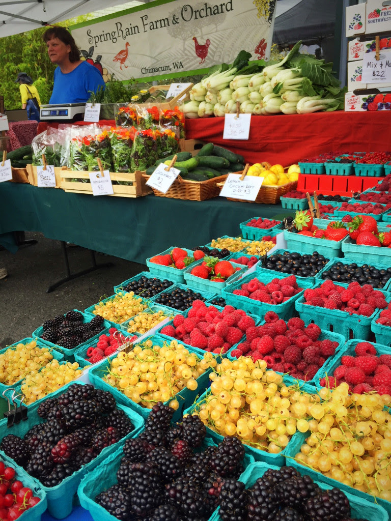 SpringRain Farm and Orchard has a wide assortment of local berries. Also find berries of many types from other market farmers. Yum!