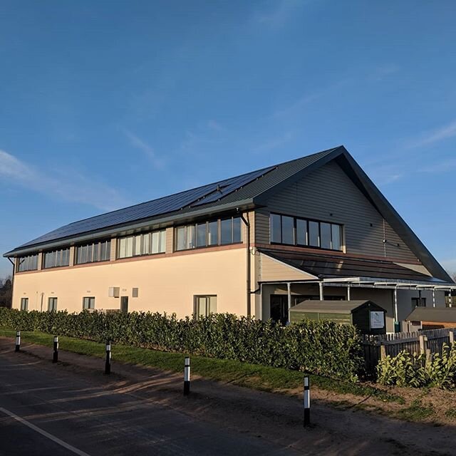Wetheral Village Hall install to main roof, and a bespoke Solfit Install, used as a roof covering for the outdoor area for the nursery.