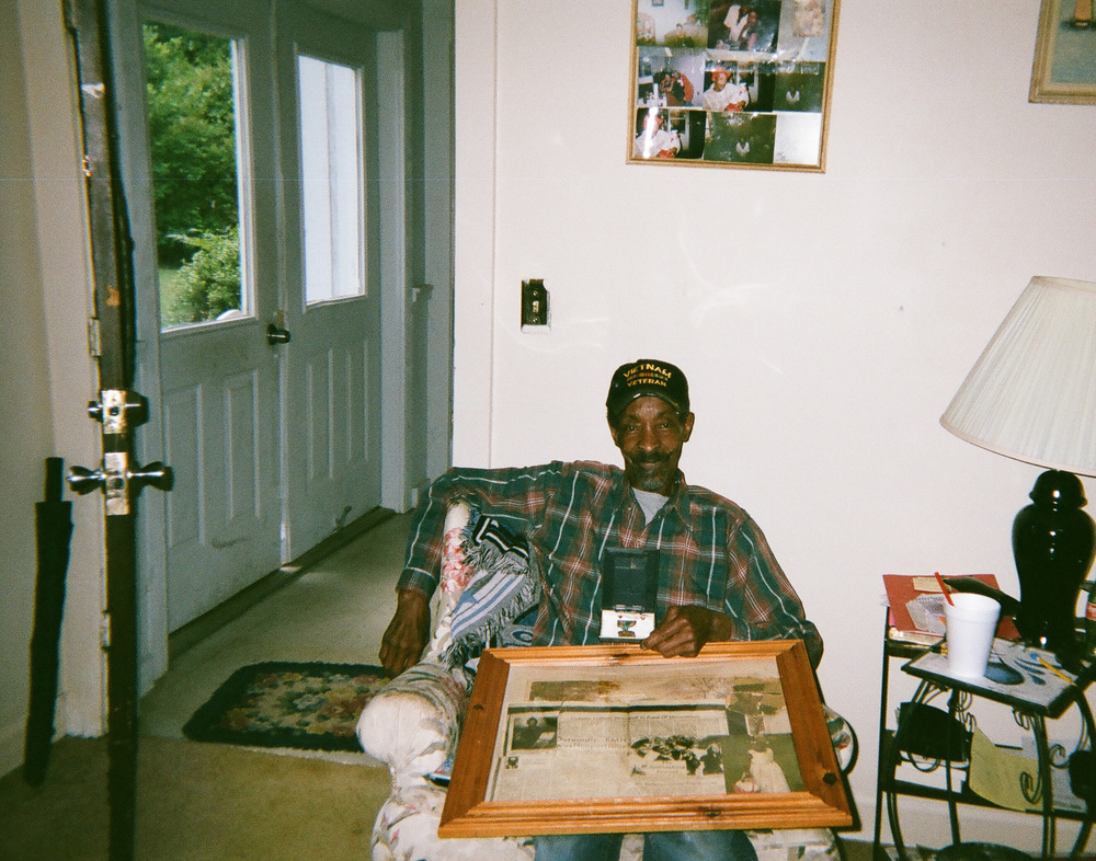 Our Freedom to be Homeless Fell Upon These Shoulders by Stephanie Farmer “ I have a lot of respect for older people and veterans. He and I spend time together and eat turkey neck bones. He’s got a creek outside his house that I like to spend time at. We have the freedoms today because of people like him. He didn’t have a choice but to be in the military and I respect his efforts and life.”