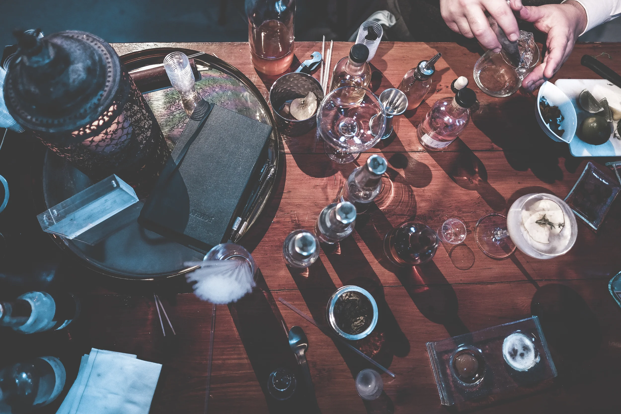 It was like sitting at Harry Potters desk, Here's the variety of potions pain stakingly but lovingly prepared by Dav.