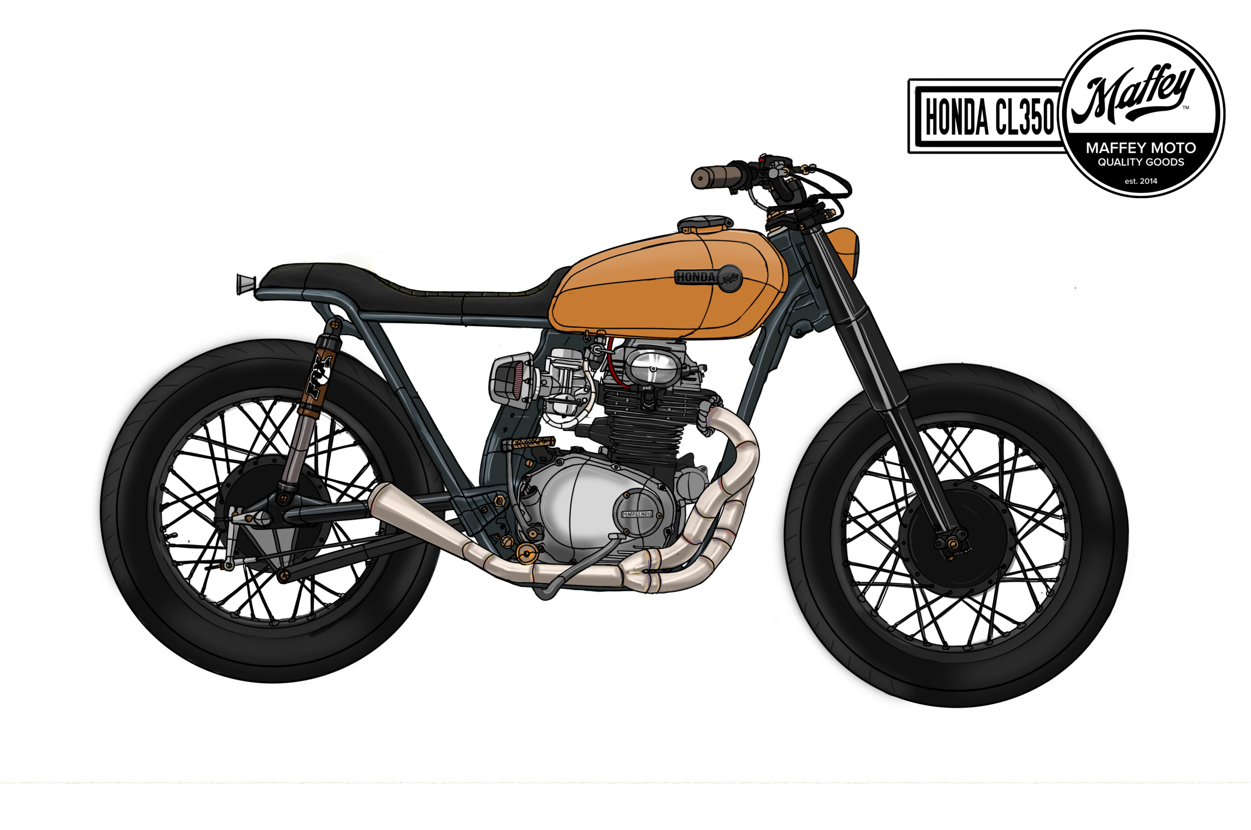 HondaCL350 Side View-Revised Exhaust.png