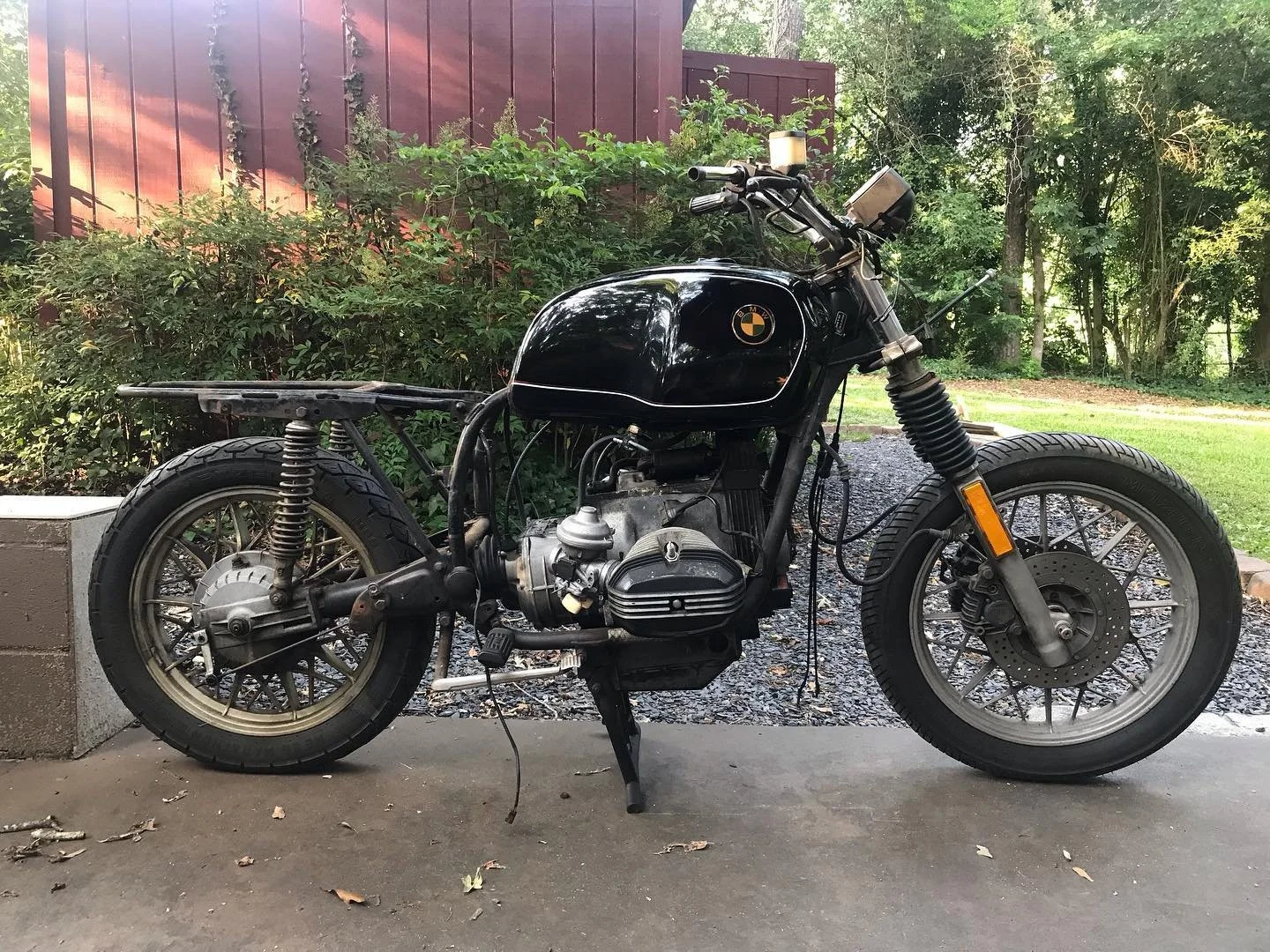 We&rsquo;ve made a lot of progress stripping the R100 down an hour a night over the last week or so. Time to sketch up my vision for this thing and get fabricating. I purposely bought a bike that needed a good amount of work so I didn&rsquo;t feel ba