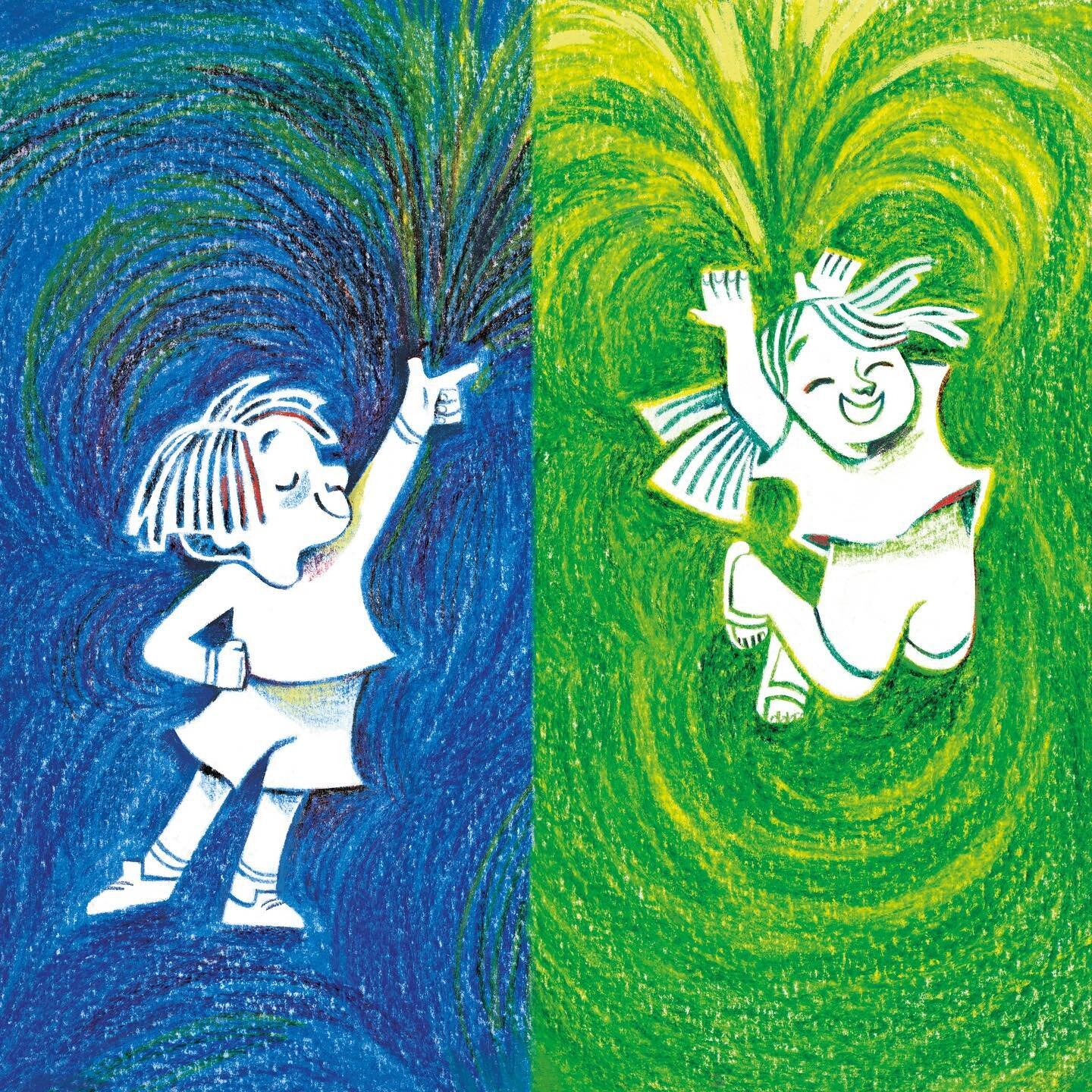 Really enjoyed drawing these kids with colored pencils 💙⁠💚⁠
⁠
These are illustrations from WHO'S IN CHARGE?, written by @stephanieallain and Jenny Klion.⁠
⁠
⁠
-⁠
⁠
@candlewickpress #kidlitart #childrensbookart #picturebook #childrensbookillustratio