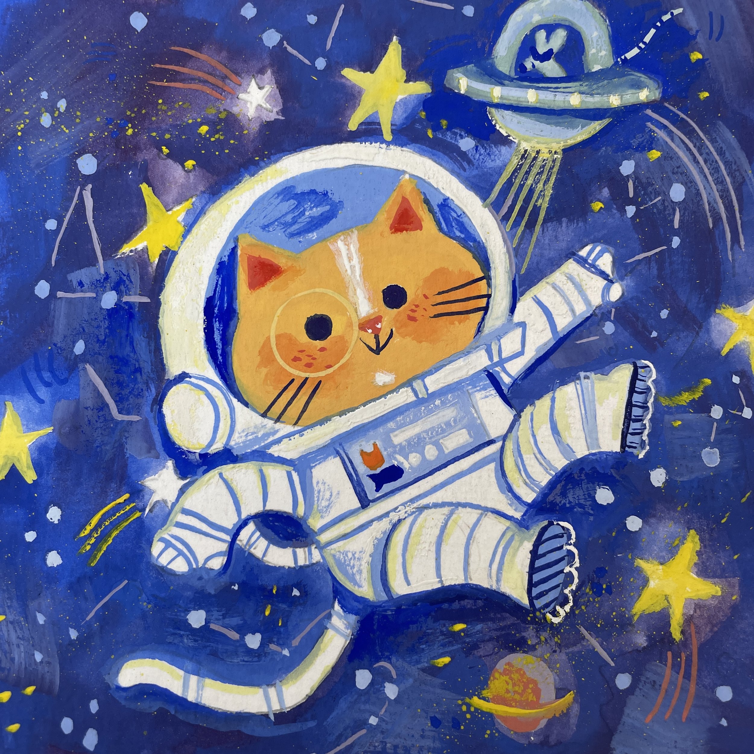 Sketchbook Journal: Large Outer Space Astronaut Rocket Themed